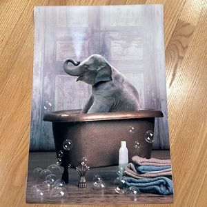 Elephant In The Tub Canvas Print